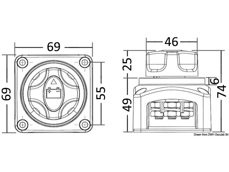 Staccabatteria da appoggio con chiave estraibile 