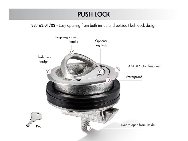 Alzapagliolo Eclipse PUSH LOCK (chiusura a spinta)