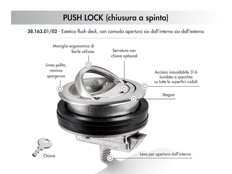 Alzapagliolo Eclipse PUSH LOCK (chiusura a spinta)