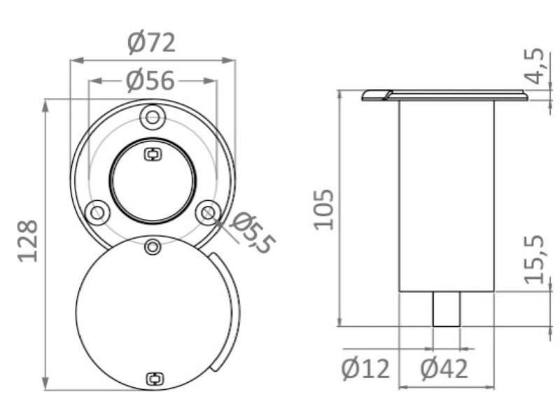 Asta doccia telescopica per esterni Rocky