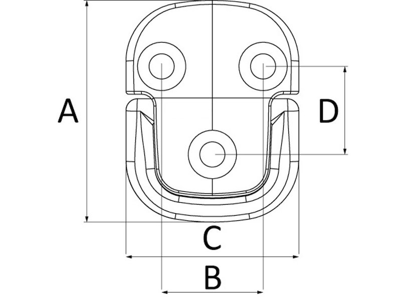 Anelli abbattibili Square pad eyes con anello forgiato HR