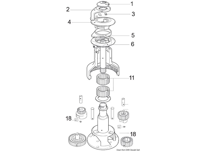 Parte di ricambio LEWMAR per winch EVO self-tailing