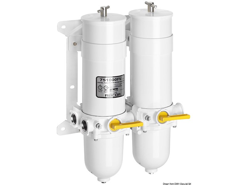 Filtro RACOR completamente metallico – Versione doppia con valvola di selezione