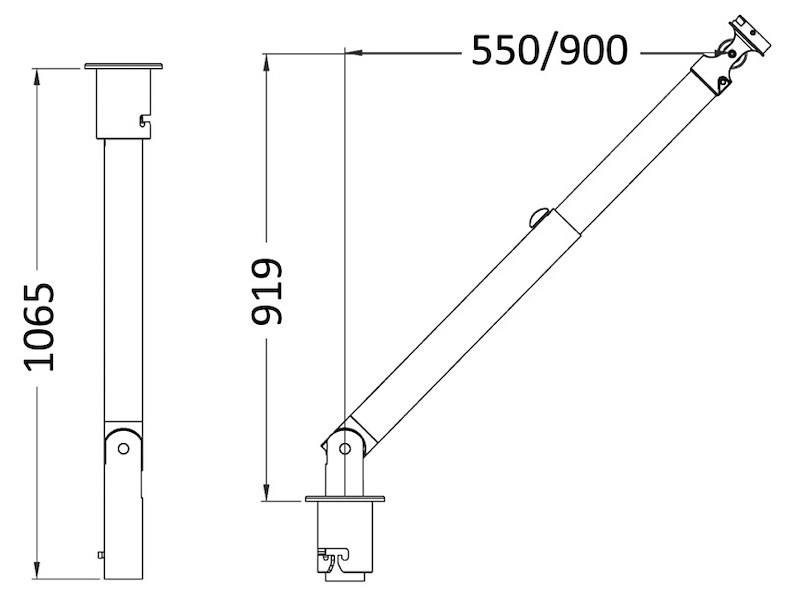 Gruetta telescopica a scomparsa