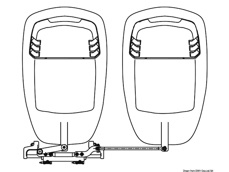Barra di accoppiamento per fuoribordo con timoneria idraulica